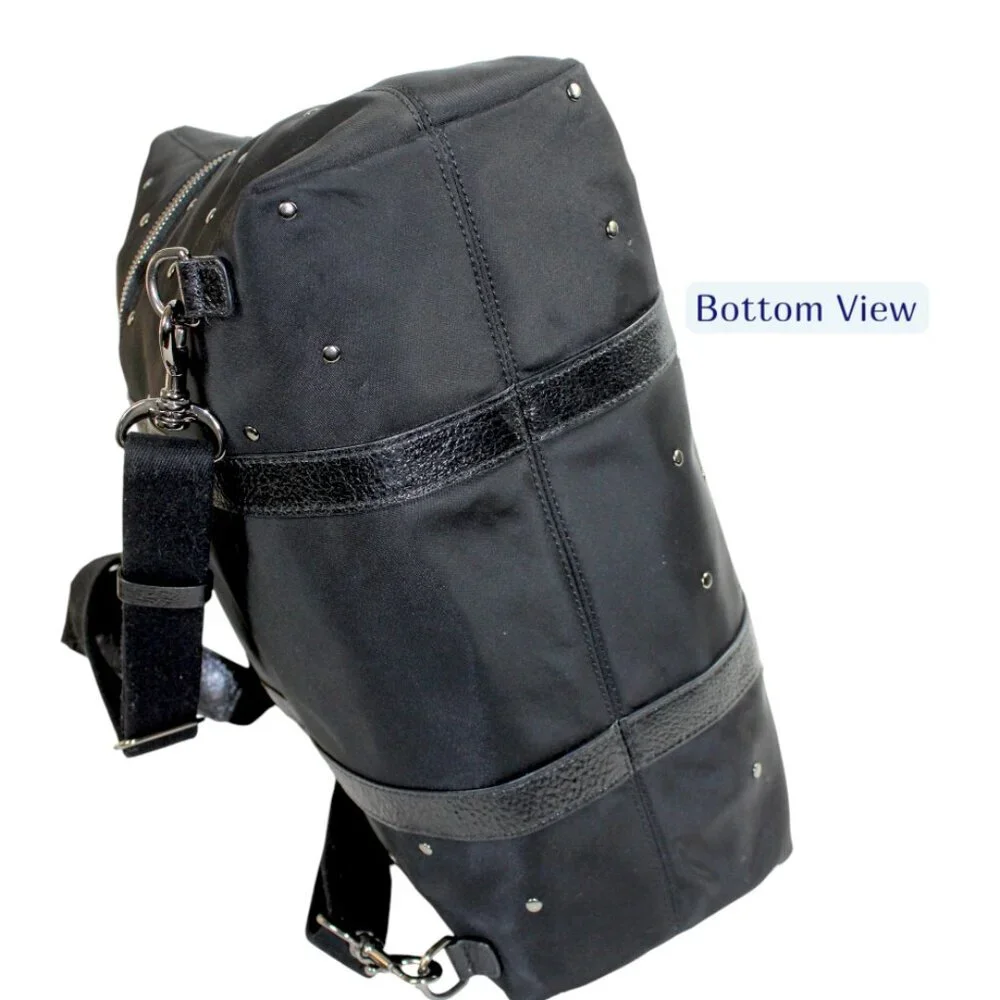 Henri Bendel Jetsetter Large Rare Find Tonal Stud Three Way Convertible Backpack